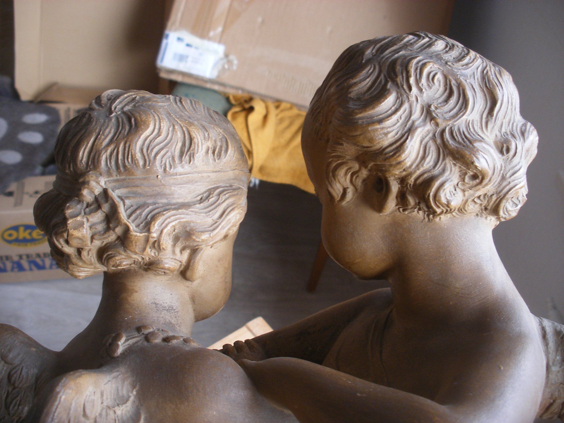 Sculture & Statue: Skulptur Terracotta, nach E. M. Falconet, Putti / Amoretten – Usato da Courroux venduto da Stesoe 7