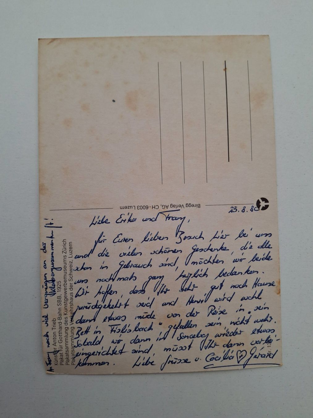 Cartoline postali: Ansichtskarte Gotthard Schweiz SBB (1980) – Usato da Dietikon venduto da Hwengi 1