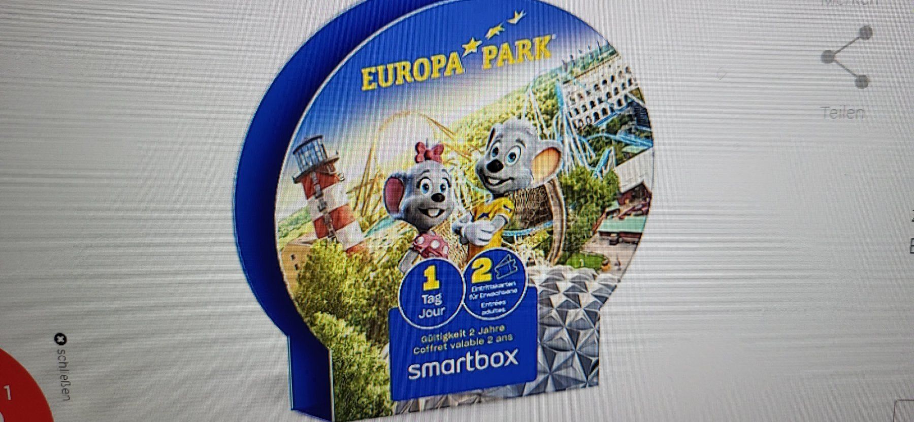 Smartbox Gutscheine: **Smartbox 2 x 1 Eintritt EUROPAPARK!!** – Neu und originalverpackt aus Uttigen von  1