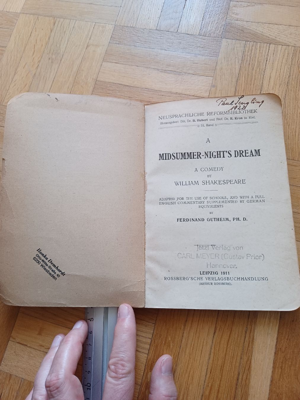 Libri: Shakespeare "A Midsummer-Night's Dream", 1911 – Usato da Zürich venduto da Miniskus 1