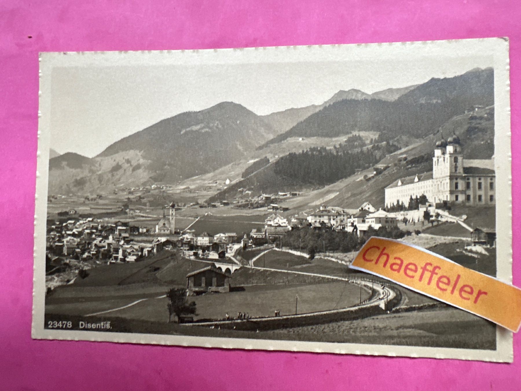 Cartoline postali: 23478 Disentis – Usato da Zürich venduto da Chaeffeler