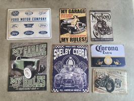 Blechschilder Ford, Norton, Route 66, Garage