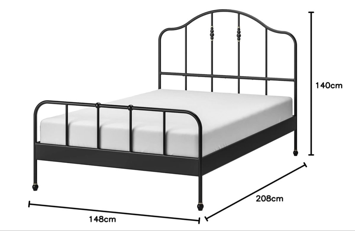 IKEA Sagstua Metallbett schwarz (auf Wunsch mit Lattenrost) (Neu (gemäss Beschreibung)) in Winterthur für CHF 1 – nur Abholung auf Ricardo kaufen