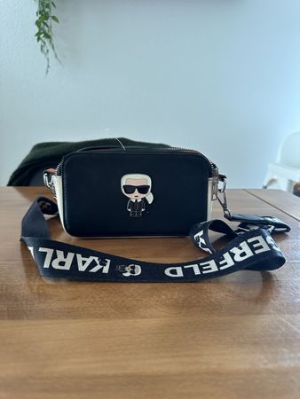 Karl Lagerfeld Crossbody Tasche schwarz/weiss