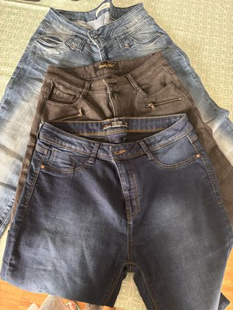 3er Set Damen Jeans, verschiedene Farben, Grösse 42