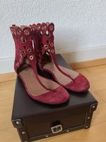 Rote Wildleder Sandalen, Grösse 37 – Sommer Look!