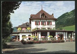 Château-d'Oex, Hôtel Buffet de la Gare, circulée 1972