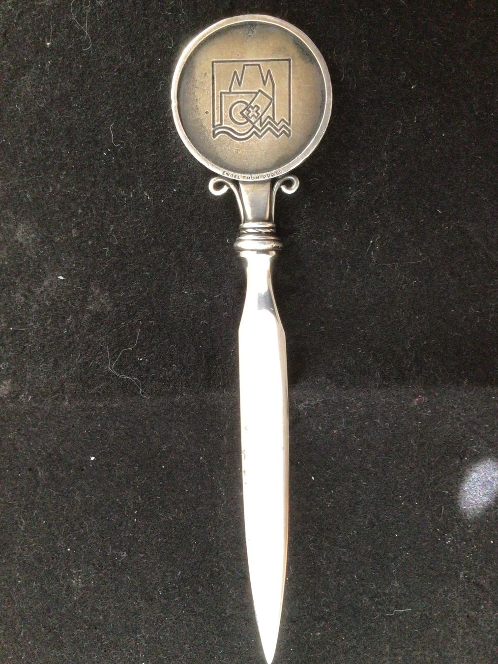 Altro materiale per ufficio: BRIEFÖFFNER EIDG.SCHÜTZENFEST THUN 1995 999er SILBER – Usato da Interlaken venduto da wie_o-nid25 1