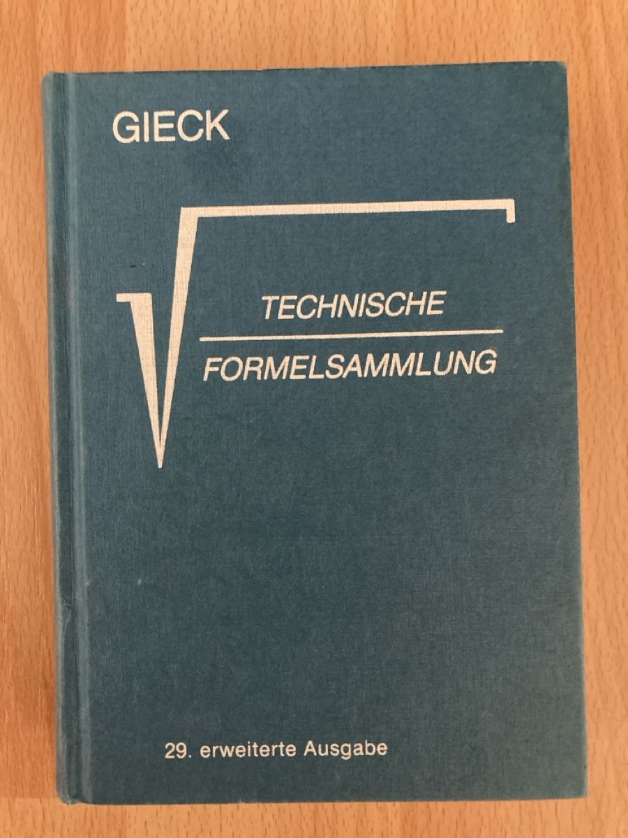 Libri: Gieck Technische Formelsammlung 29. Aufl 1989 – Usato da Zuerich venduto da Balfrin