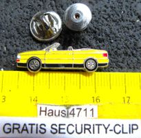 AUDI A80 CABRIO GELB ENAMEL AUTO PIN MIT SCURITY-CLIP