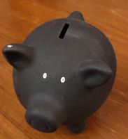 Schwarzes Sparschwein - eignet sich zum beschriften