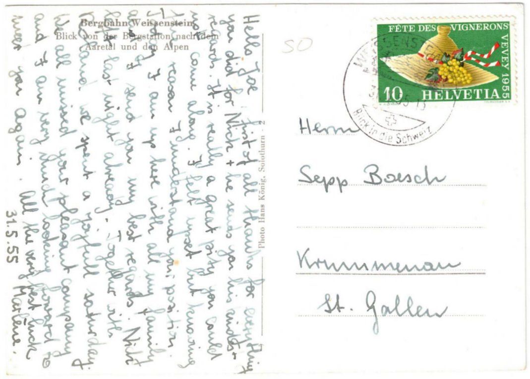 Cartoline postali: Weissenstein - Kurhaus mit Sessellift – Usato da Binningen venduto da Mountainrider 1