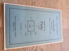 Atlas topo Siegfried Suisse Feuille N° 86 Fahy