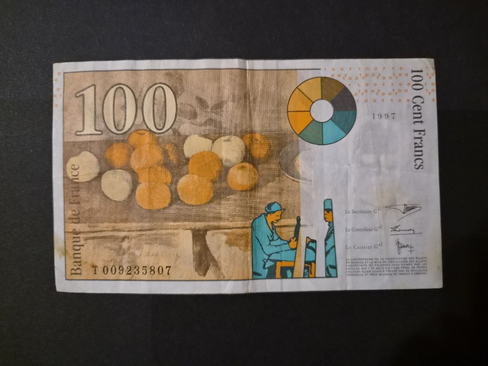 Banconote: France 1997 100 francs P158a – Usato da Versoix venduto da rucio 1