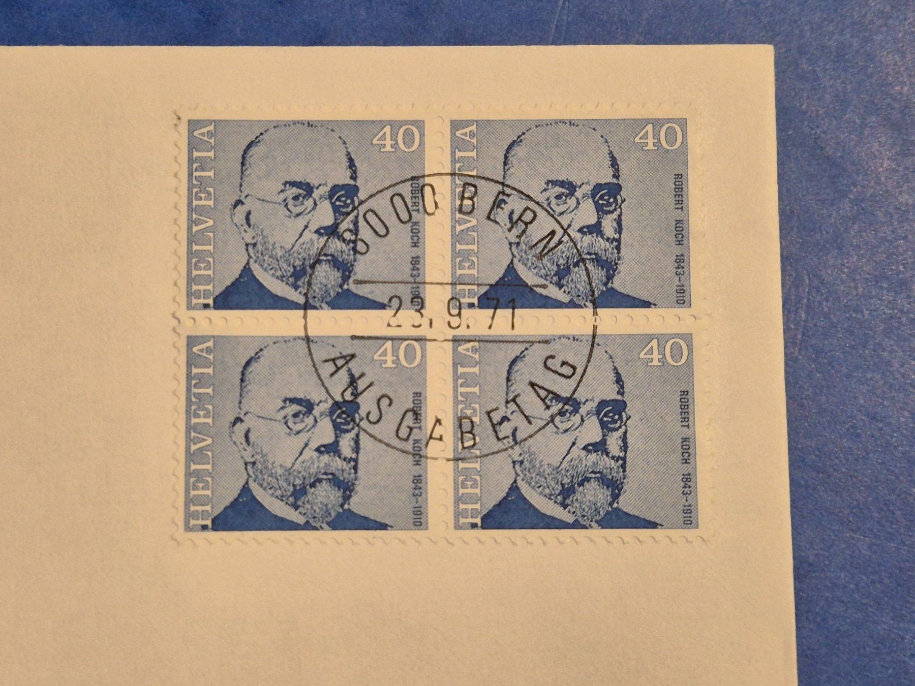 Tutti i francobolli: Ersttagsbrief - Portraits 23.9.71 mit Viererblock – Nuovo (secondo la descrizione) da Seewen SZ venduto da SuperpumaDisplayTeam 1