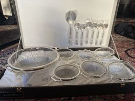 ✨ Magnifique service de table italien en cristal/verre taill