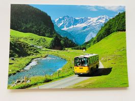 Postauto Engstlenalp Sicht Wetterhorn alte Karte ungebraucht