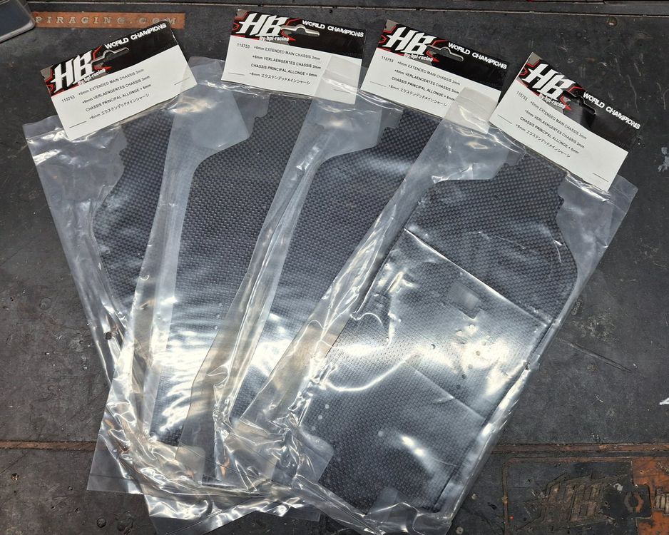HB RACING D413 Carbon fiber chassis 3mm (Long +6mm) 4x (Neu und ...