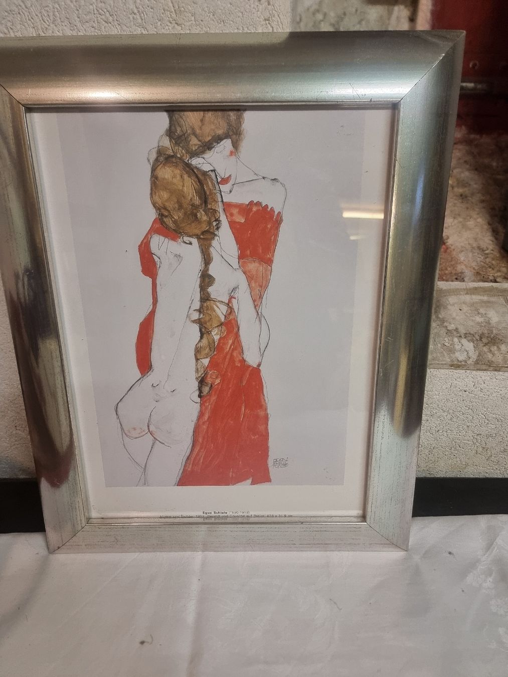 Grafica & Litografie: Egon Schiele Mutter und Tochter, 1913, gerahmtes Bild – Usato da Zürich venduto da Budget-Brocki