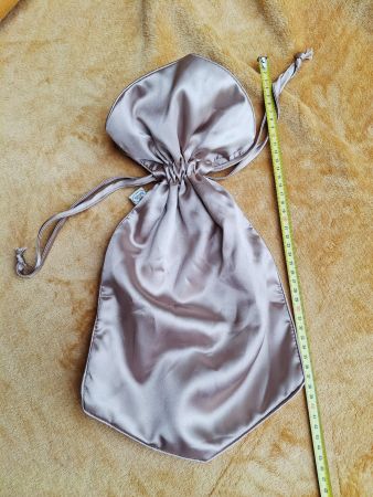 Seiden Säckli, Beutel, Schmucksäckli, Geschenksäckli, Beige