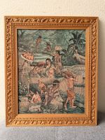 Gerahmte Bali Reis Paddy Szene Kunstwerk Textil Detaillierte