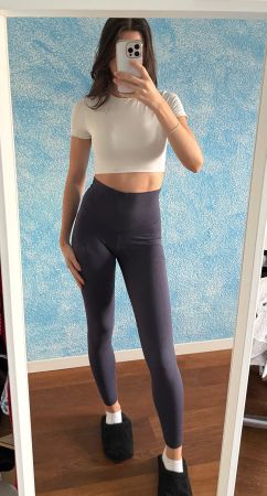 Dunkelblaue High-Waist Sportleggings