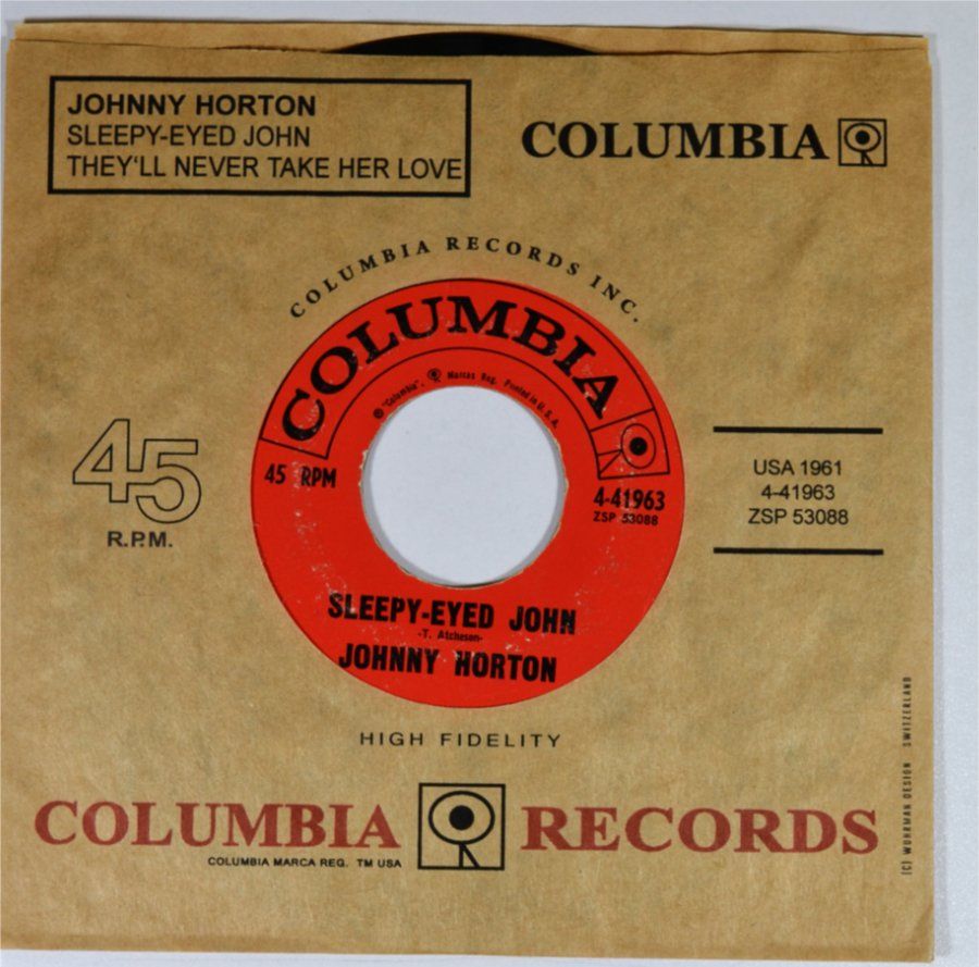 Dischi in vinile: Single: JOHNNY HORTON - Sleepy Eyed John – Usato da Frenkendorf venduto da Yard-Sale-2000