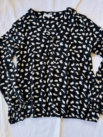 Blouse noire imprimée – C’est Beau la Vie – taille L