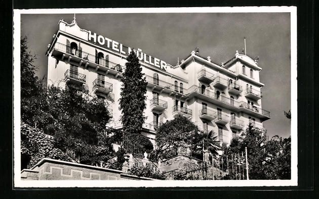 Cartoline postali: AK Castagnola, Hotel Müller mit Garten – Usato da Berlin venduto da bartko-reher