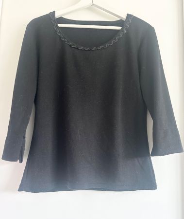 Schwarzer Pulli, 3/4 Ärmel Gr. M/L