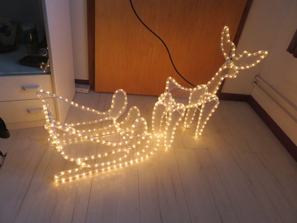 Weihnachtsbeleuchtung LED Rentier mit Schlitten Acheter sur Ricardo