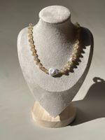Premium Edelstein Halskette 18K Vergoldet Edelstahl Handmade