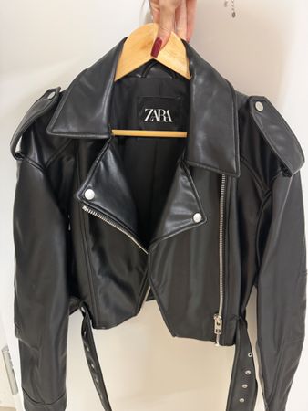 Zara Lederjacke Damen M – schwarz, ungetragen / neu