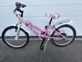 Kinder Fahrrad pink weiss Blumenmuster guter Zustand