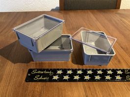 3 casiers modulaires pour bac - boîtes / box
