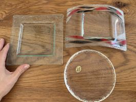 3er Set Glas Dekoteller, Unikat, Handarbeit! (52)