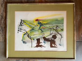 Salvador DALI. Le cheval de course. Lithographie. Signée num
