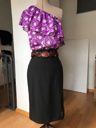 Jupe Max&Co grise taille 36/38 74% laine vierge