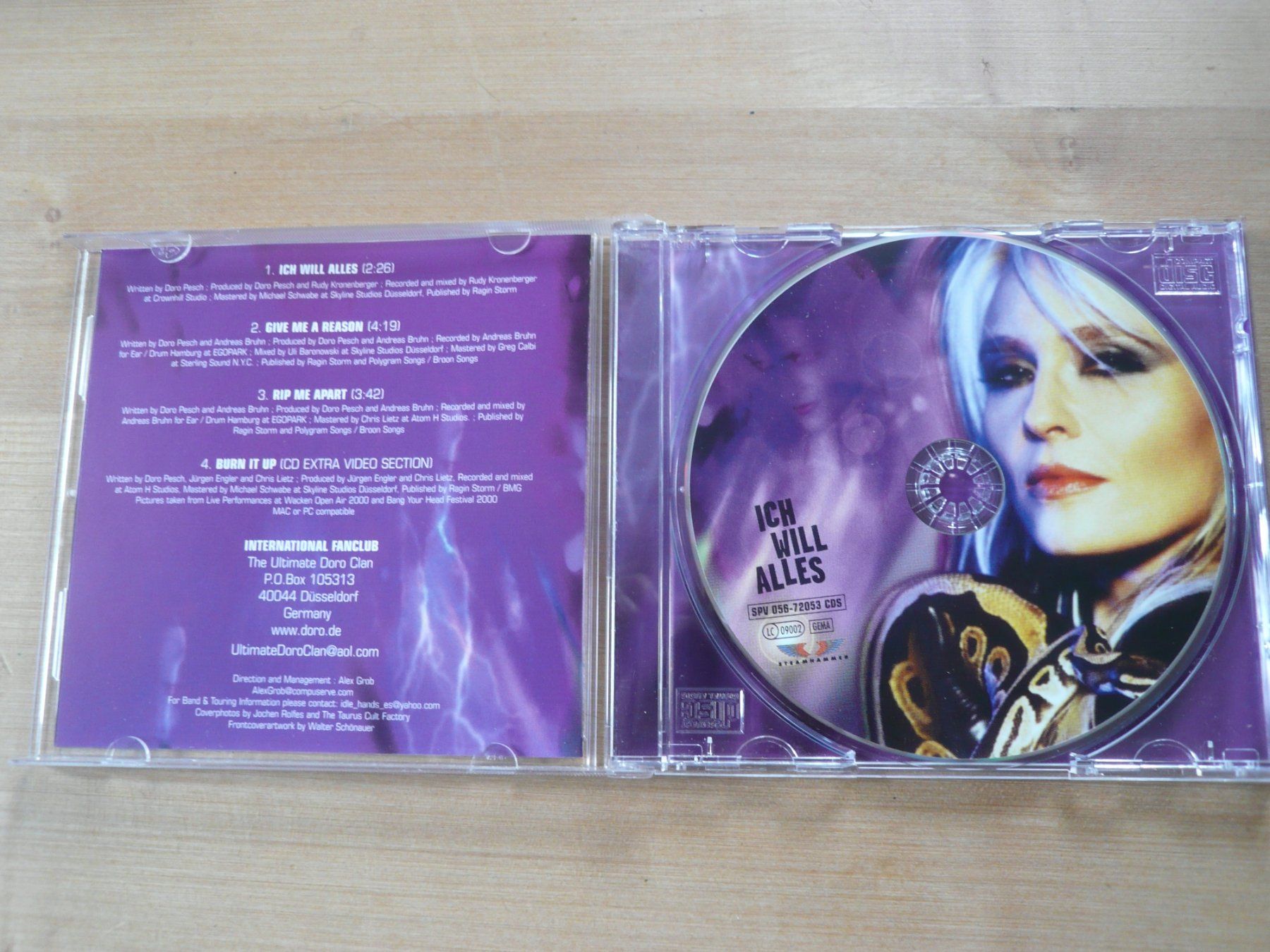 CD: DORO Ich Will Alles - CD Single - D 2000 - SPV 056-72053 – Nuovo e nell'imballaggio originale da Zofingen venduto da mooni89 1