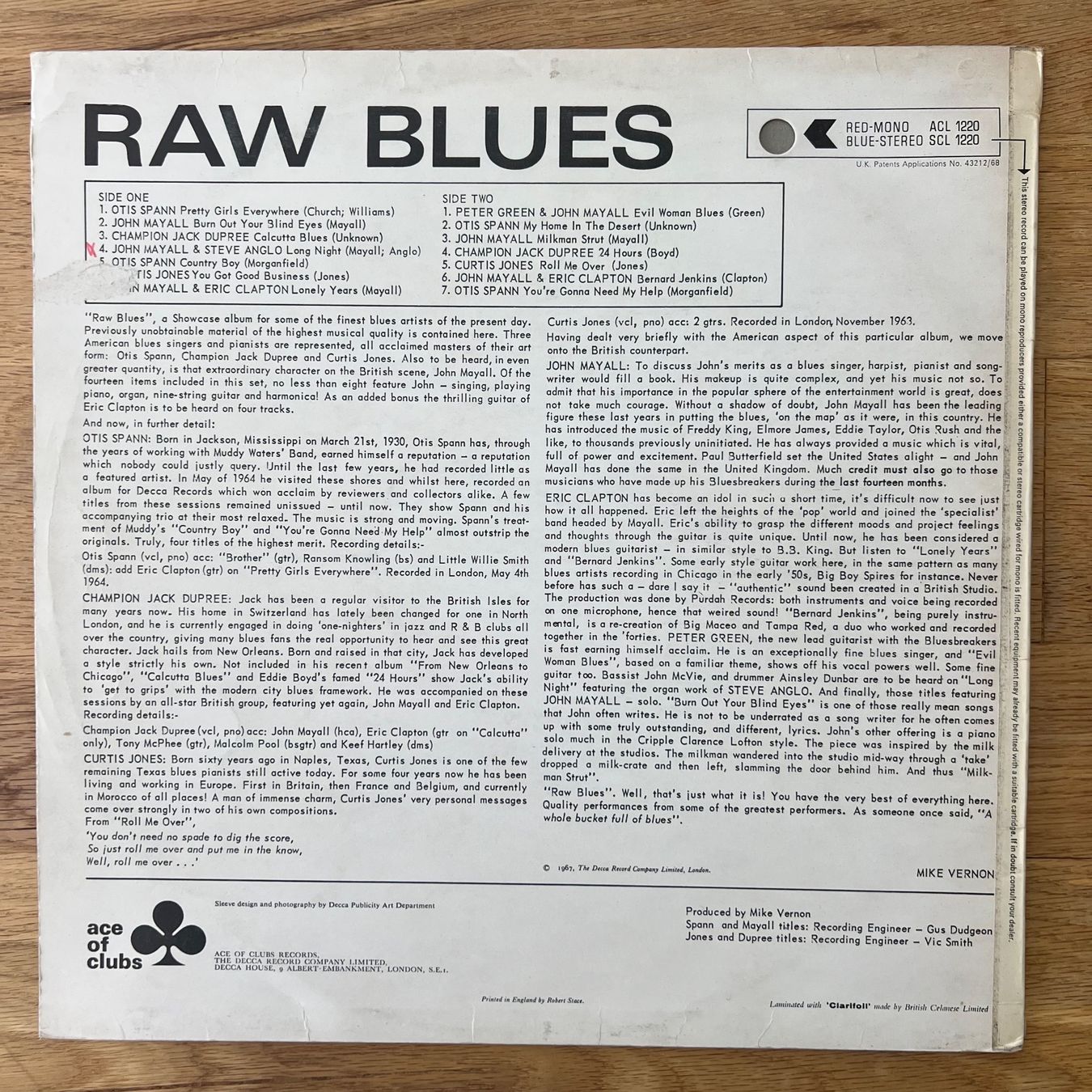 Dischi in vinile: Various - Raw Blues / UK-Press. 1967 - Nice Copy – Usato da Gais venduto da soundcave57 1