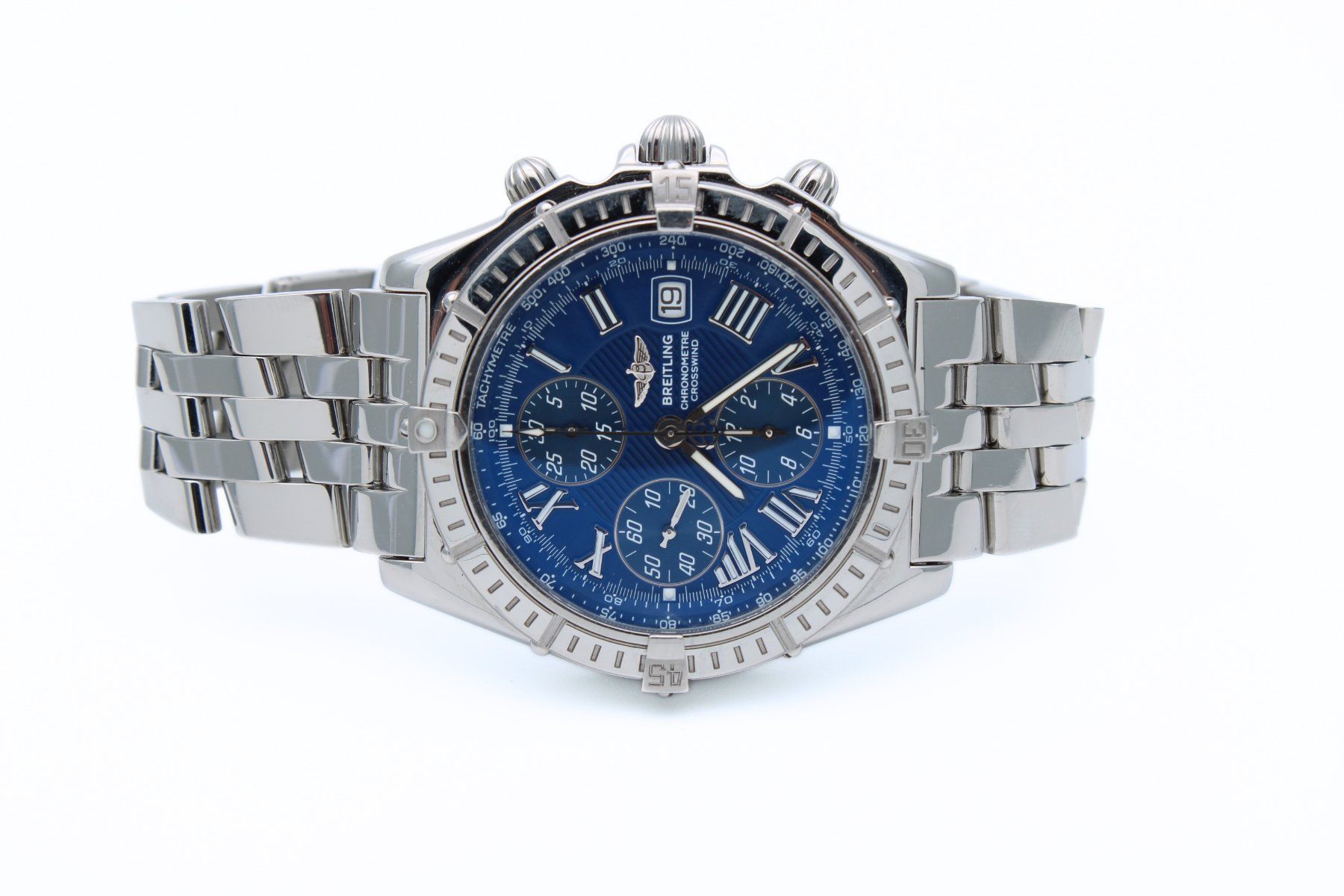 Breitling Orologi: Breitling Crosswind Chronograph Stahl Blue Dial A1335582 – Usato da Brüttisellen venduto da AlphaOmega05