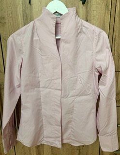 Rosa Bluse von Vincenzo Boretti mit Stehkragen, Grösse 36