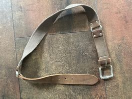 Brauner Gürtel mit Leder und Stoff, Marc O'Polo 80cm