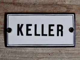 hübsches Emailschild Keller vintage Loft Werkstatt Email