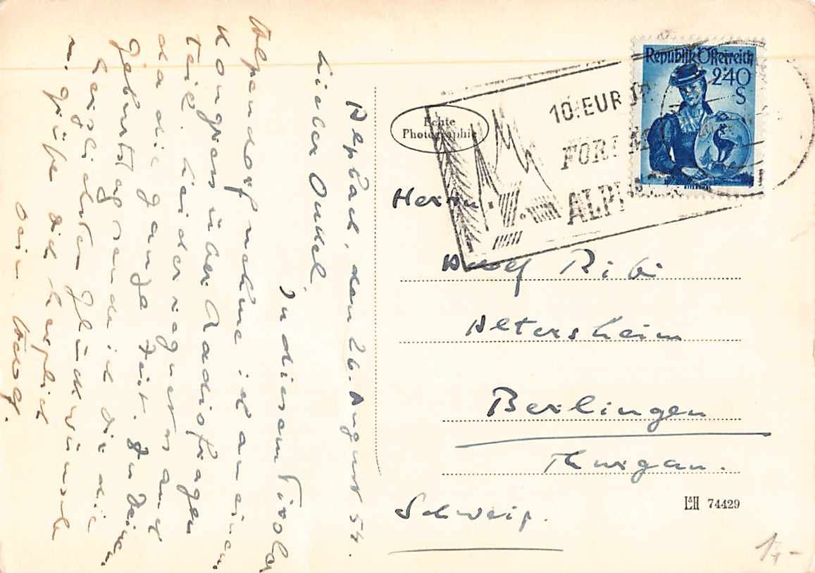 Cartoline postali: 3 besondere Ansichtskarten TIROL, u.a. ALPBACH – Usato da Lufingen venduto da TopAnsichtskarten 1