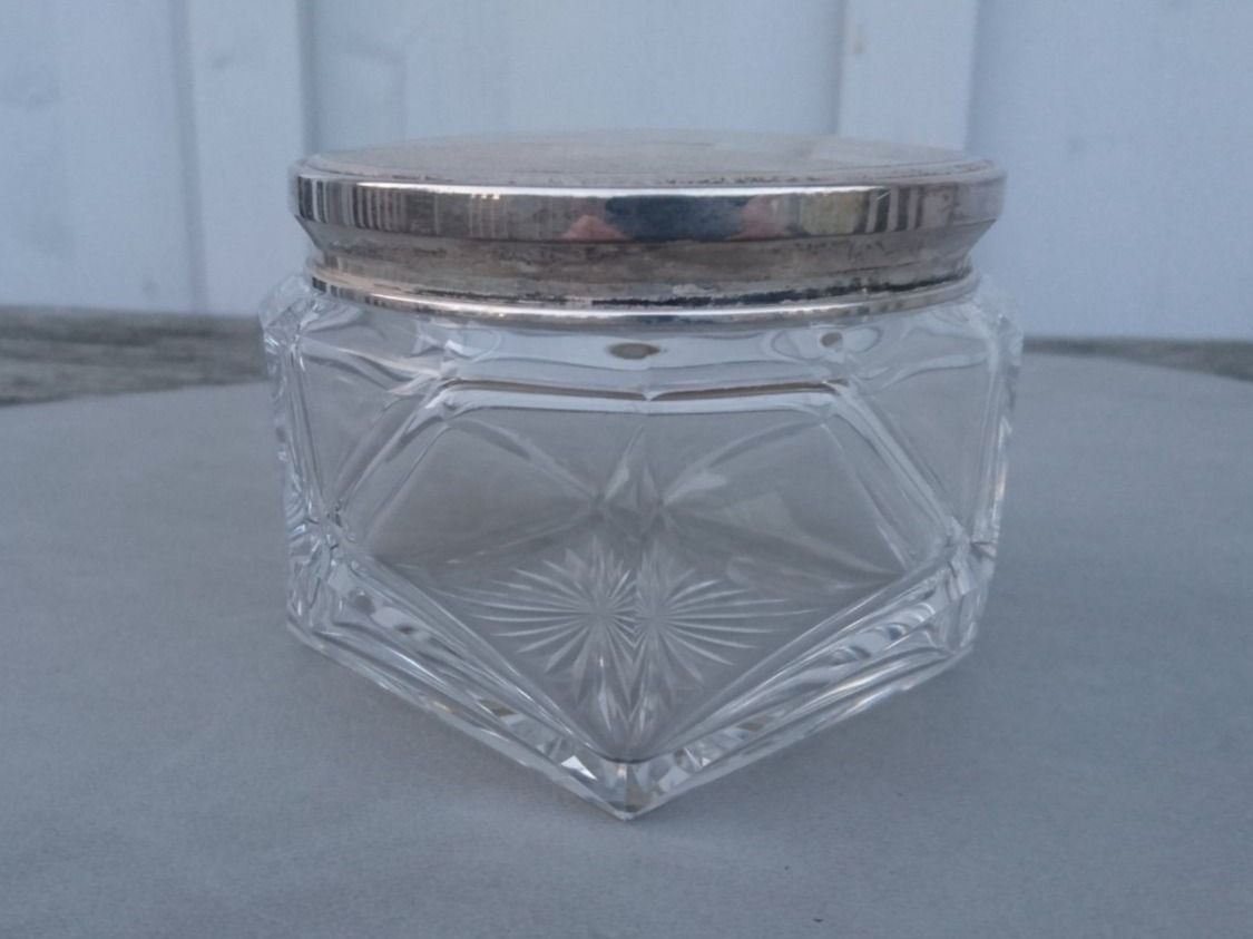 Flaconi: Glas Dose - Art Deco - 835 Silberdeckel – Usato da Winterthur venduto da avelotte 2