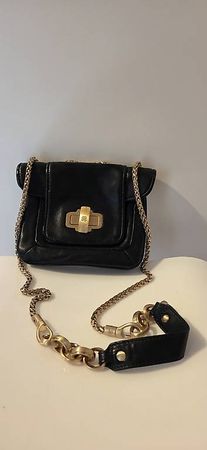 Navyboot kleine Schwarze Ledertasche