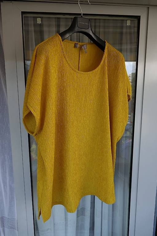 Ulla Popken Camicette: Ulla Popken : Blouse kimono jaune moutarde 46/48 – Usato da Chavannes-pres-Renens venduto da ranvyas