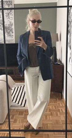 White cotton trousers size 40