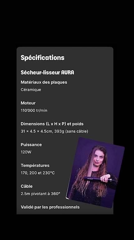 Accessoires pour cheveux: Sécheur lisseur 2 en 1 pour cheveux – D'occasion à Les Brenets par acetter